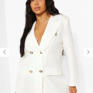 PLUS OVERSIZED DOUBLE BREASTED BLAZER DRESS